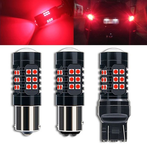 Fuleem Strobe Flashing Enabled Red 30 SMD 3030 7443 T20 1156 1157 LED Bulbs For Brake Tail Lights ► Photo 1/4