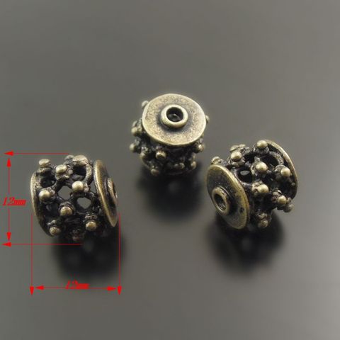 38011 Antiqued Bronze Vintage Alloy Hollow Round Beads Pendant 12*12mm 10pcs ► Photo 1/3