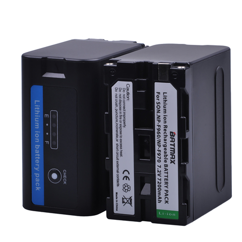 Batmax 7200mAh NP-F970 F960 F970 NP-F960 Battery akku with LED Power Indicators for Sony NP-F550 NP-F770 NP-F750 F960 F970 ► Photo 1/5