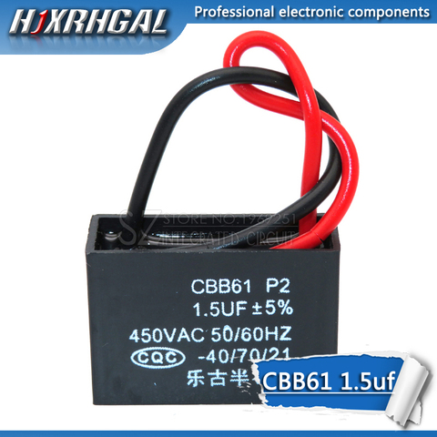 5PCS CBB61 1.5UF start capacitor hanging Fan soot motor air conditioner 450VAC starting capacitance hjxrhgal ► Photo 1/3