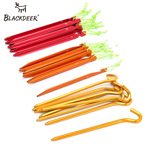 BLACKDEER 8pcs Outdoor Camping Nail Pegs For Tent Aluminum Alloy ABS Hiking Hook Nail Tent Stake For Grassland ► Photo 1/6