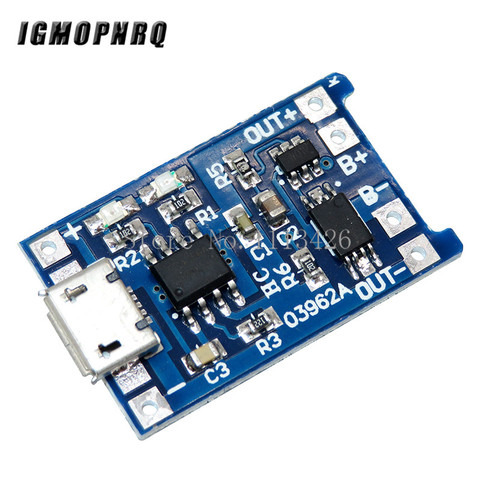 5pcs Micro USB 5V 1A 18650 TP4056 Lithium Battery Charger Module Charging Board With Protection Dual Functions 1A Li-ion ► Photo 1/2