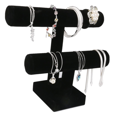 Black Velvet Jewelry - Bangle & Bracelet T-Bar Rack Holder