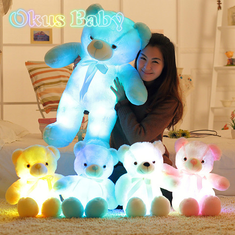 Luminous 30/50/80cm Creative Light Up LED Teddy Bear Stuffed Animal Plush Toy Colorful Glowing Teddy Bear Christmas Gift for Kid ► Photo 1/6