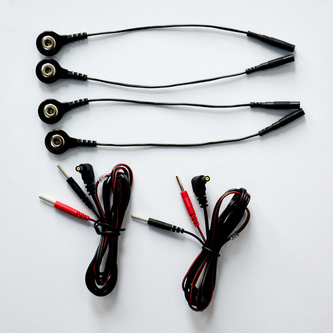 2 Pieces Replacement Electrode TENS Lead Wires With 4 Pieces Adapter Short Cables Use For TENS Units ► Photo 1/2