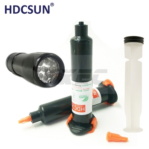 high quality tp2500 uv glue UV Glue LOCA Liquid Optical Clear Adhesive + 9 LED UV Flashlight UV Curing Adhesive for lcd repair ► Photo 1/5
