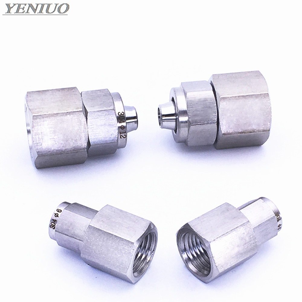 M10x1 M14x1.5 Male 304 Stainless Steel Pipe Compression Fitting Tube Connector 