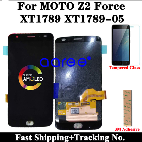 Tested  LCD Screen For Moto Z2 Force LCD Display For Moto Z2 Force XT1789 Display LCD Screen Touch Digitizer Assembly ► Photo 1/1