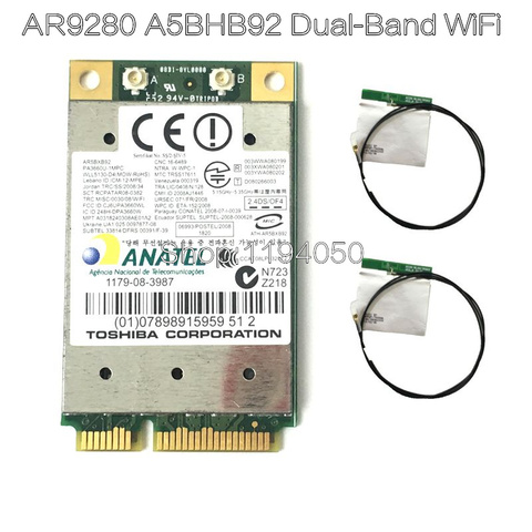 Atheros AR9280 AR5BHB92 dual-band 2.4GHz / 5GHz 802.11a / B / G / N 300Mbp wireless wi-fi mini-pci-e card module WiFi ► Photo 1/4
