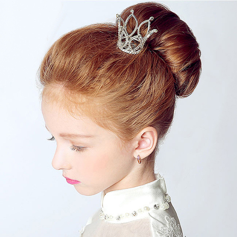 Small Girls Crown Tiara Hair Combs Clear Stone Crystal Mini Tiara Hair Accessories Jewelry ► Photo 1/6