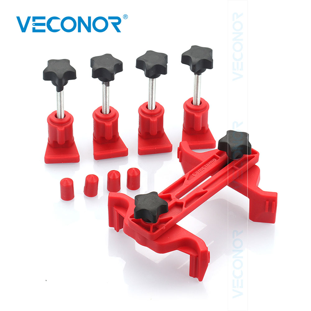 Engine Camshaft Timing Locking Tool Dual Cam Clamp Sprocket Gear Kit RED Hand 