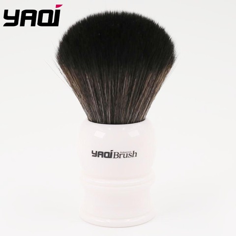 Yaqi 30mm Size Knot White Handle Black Synthetic Hair Shave Brush ► Photo 1/3