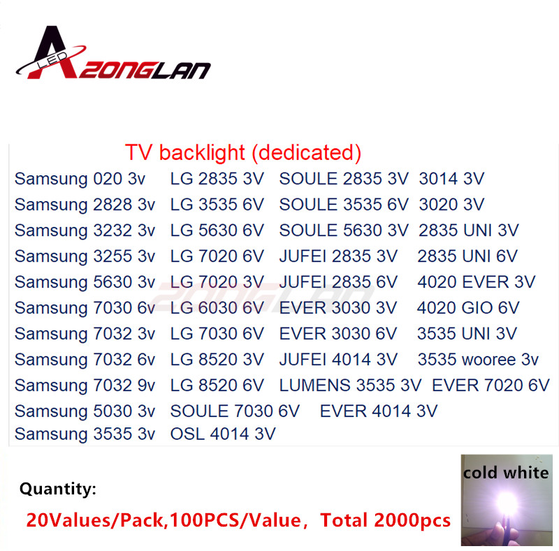 100 pcs White Neutral 5630 LED SMD SMT Ultra Bright 0.5W LG Innotek LEHWS59Q80