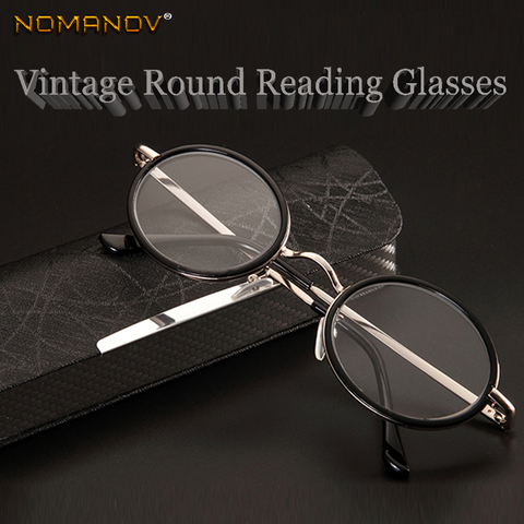 NOMANOV = Round Vintage Retro Multi-Coated Lens Full-Rim Alloy Luxury Men Women Reading Glasses +0.75 +1 +1.25 +1.5 +1.75 +2To+4 ► Photo 1/6