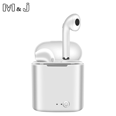 M&J Wireless i7S Tws Bluetooth Earphone Stereo Earbuds Charging box for iPhone Samsung iphone Smart Phone Retail box ► Photo 1/6