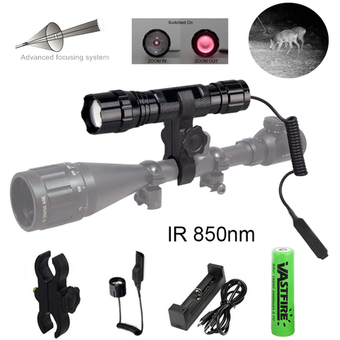 IR 850nm 5w Night Vision Infrared Zoomable LED Flashlight IR Torch To be used with Night Vision Device ► Photo 1/6