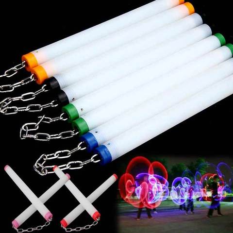 LED Light Toys Nunchakus Glowing Fluorescent Performance Kongfu Nunchaku Sticks Light Up Toy  M09 ► Photo 1/6