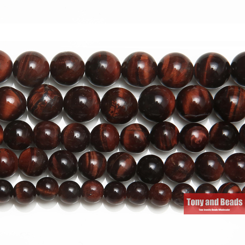 Free Shipping Natural Stone Red Tiger Eye Agates Round Loose Beads 15