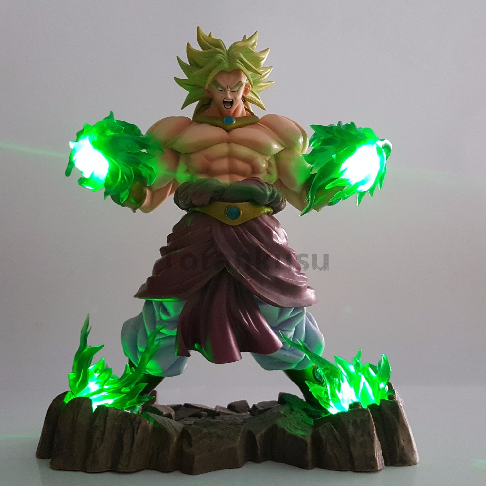 Dragon Ball Z Action Figures Toys Broly Green Power Anime Dragon Ball Super  Broly Led Lights