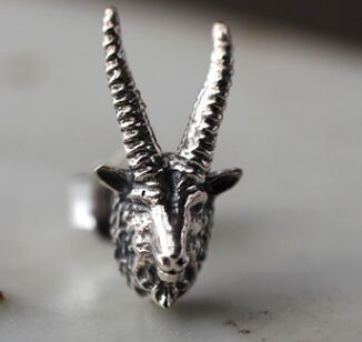 Regalrock Goat Rams Head Stud Cute Gemsbok Mount Horns African Anaimal skull Earring Jewelry Fashion Hot Ear Pendant Gothic ► Photo 1/3
