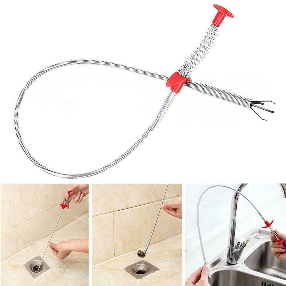 Pipe Dredging Brush Bathroom Hair Sewer Sink Cleaning Pipe Dredger Drain  Cleaner Hook Dredging Floor Hair Remover Toilet Tool