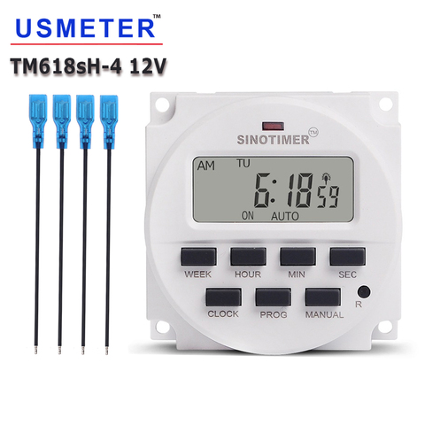 12VDC AC  7 Days Weekly Programmable 1 Second Interval Super Big LCD Digital Digital Electronic LED Lighting Timer Switch ► Photo 1/6