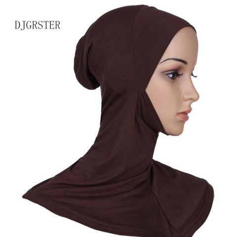 DJGRSTER Soft Stretchble Muslim Sport Inner Hijab Caps Islamic Underscarf Hats Crossover Classic Style Hijab Headwear Full Cover ► Photo 1/6
