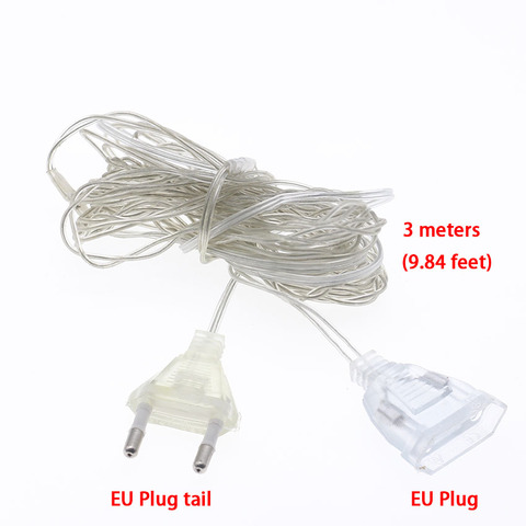 NEW 3M Extender Wire Extension Cable EU US plug for LED String Lights Christmas Lights Garden Home Garland Party Decoration ► Photo 1/6
