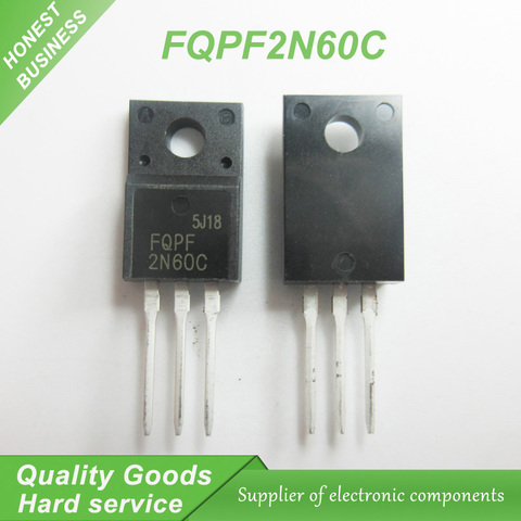 10pcs FQPF2N60C 2N60C 2N60 600V 2A MOSFET N-Channel transistor TO-220F new original ► Photo 1/1