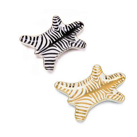 1PCS Ceramic Zebra Shape Plates  Jewelry dish bowls ice cream Decoration Crafts Snack candy storage tray Snack dish ► Photo 1/6