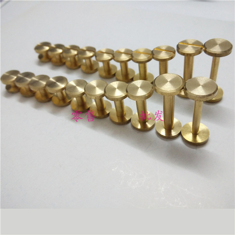 10 piece Brass Nut 8mm Knife Handle screw tube Belt screw wheel nail Connecting pipe rivet ► Photo 1/3