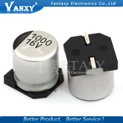 10PCS Electrolytic capacitor 16v1000uf 10*10mm SMD aluminum electrolytic capacitor 1000uf 16v ► Photo 1/1