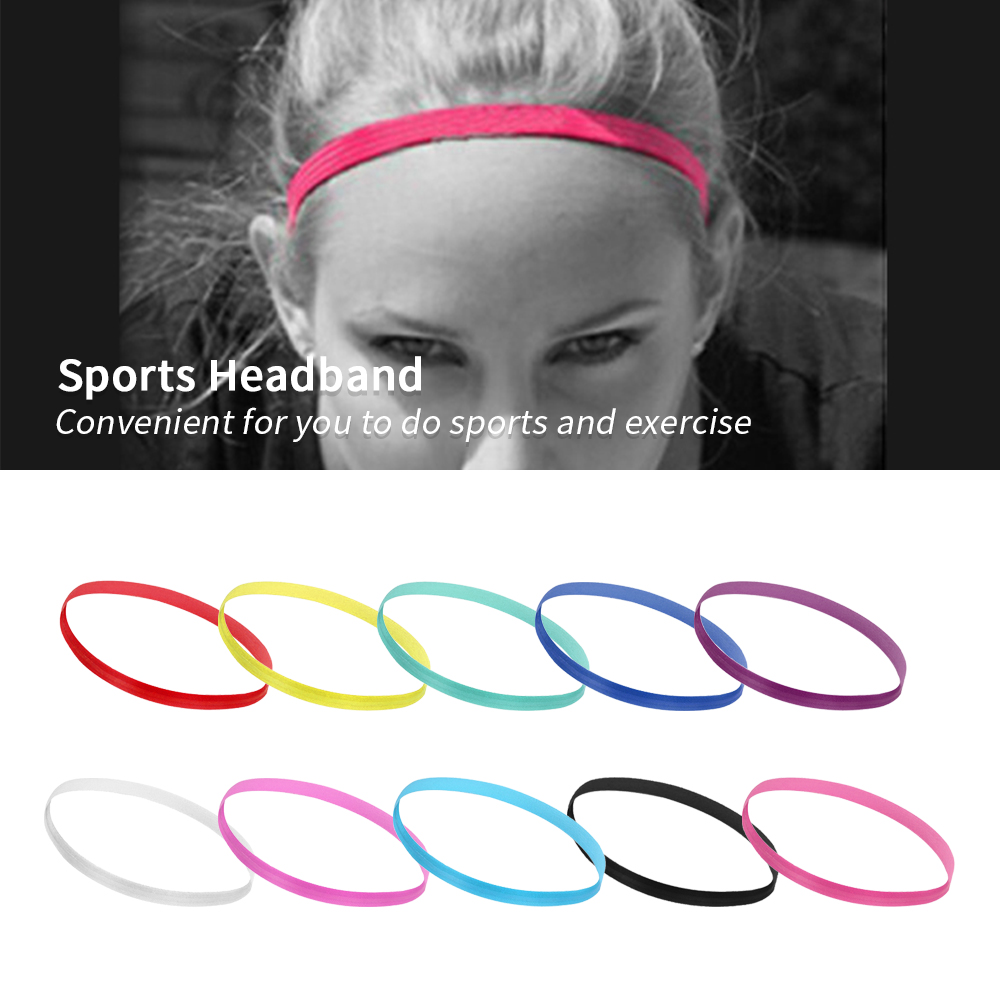 Multi Color Anti Slip Headband Elastic Yoga Sport Gym Sweatband Thin Hairband
