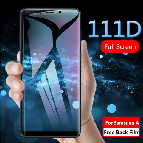 Full Screen protector glass on samsung A6 A7 A8 A9 2022 tempered glass for Samsung galaxy A30 A50 A70 A8 Plus protective glass ► Photo 1/6