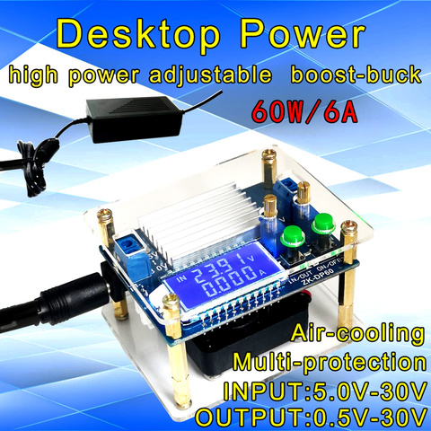 DC DC Automatic Boost/Buck Converter CC CV Power Module 0.5-30V 6A 60W Adjustable Regulated power supply Voltmeter ammeter ► Photo 1/6