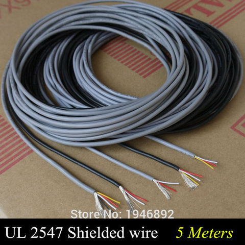 5M UL 2547 28/26/24 AWG Multi-core control cable copper wire shielded audio cable headphone cable signal line ► Photo 1/6