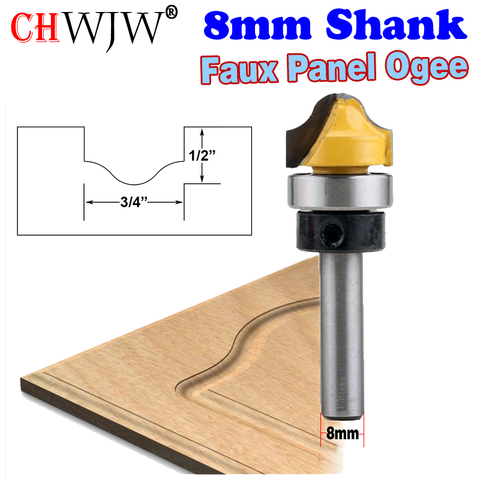 1pc 8mm Shank Faux Panel Ogee Router Bit - C3 Carbide Tipped-k Woodworking cutter Tenon Cutter for Woodworking Tools ► Photo 1/3