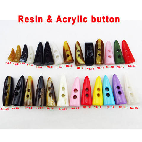 6PCS 22MM~53MM  Resin coffee horn button toggles clothes sewing acrylic garment buttons decoration clothing accessory WHB-000 ► Photo 1/6