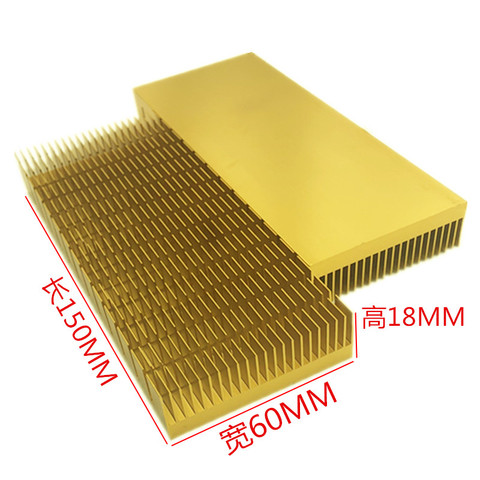 150*60*18MM Slotted Gold Color Aluminum Heatsink Heat Sink Radiator Cooling Cooler For Electronic Chip IC LED Computer PCB Board ► Photo 1/3