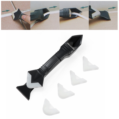 1 Set Practical 3 in 1 Sealant Angle Scraper Silicone Grout Caulk Tool Kit Set Cleaning Blade Remover Tool ► Photo 1/6