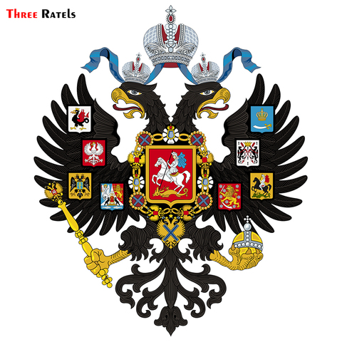 Three Ratels TRL155# 12x15cm  car sticker lesser coat of arms of russian empire colorful car sticker  funny auto sticker styling ► Photo 1/2