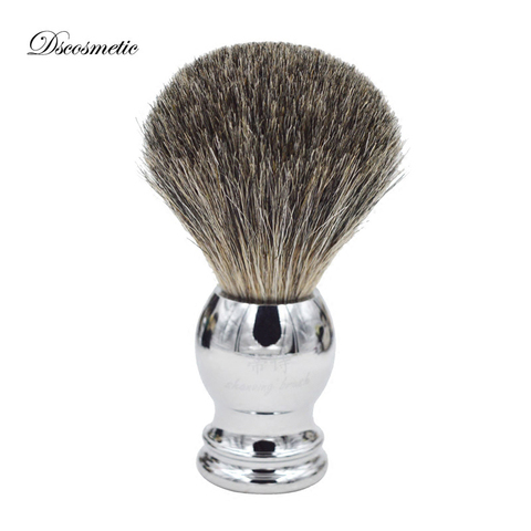 pure Badger high quality  Hair shaving brush with metal Handle  Shaving Brush for shave barber tool ► Photo 1/6