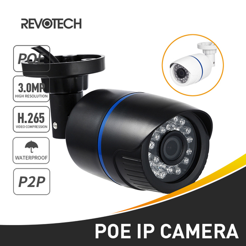 H.265 POE Waterproof 3MP Bullet IP Camera 1296P / 1080P IR LED Outdoor Security Night CCTV System Video Surveillance HD Cam P2P ► Photo 1/6