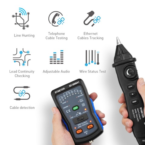 Cable Finder Tone Generator Probe Kit -HP-5900A RJ11 RJ45 Wire Tracker Toner Ethernet LAN Network CableTester Telephone Tester ► Photo 1/6