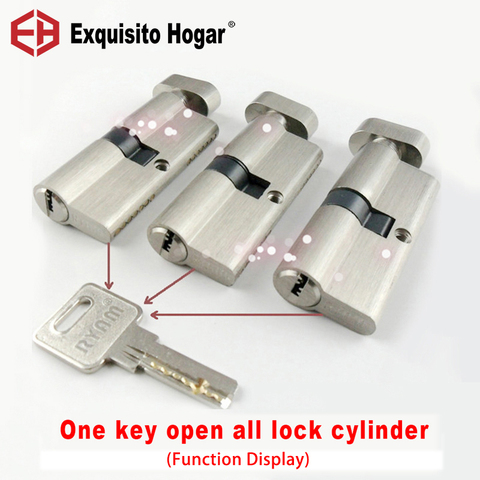 Locks Brass CylinderManagement Same Key Open All Cylinder 60 70 75 80 85 90mm  Door Hardware Security Single Interlocking ► Photo 1/5