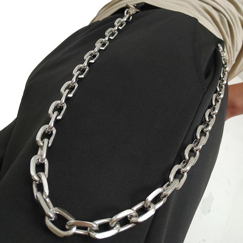 Punk Hip-hop Trendy leather Belts Waist Chain Male Pants Chain Men women Jeans Silver Metal Clothing Accessories ► Photo 1/6