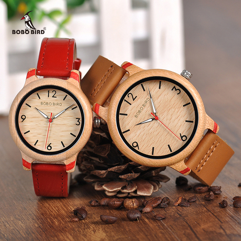 BOBO BIRD Lovers' Bamboo Watches Relogio Feminino Analog Quartz Casual Wristwatches Handmade wooden watch W-aQ22 DROP Shipping ► Photo 1/6