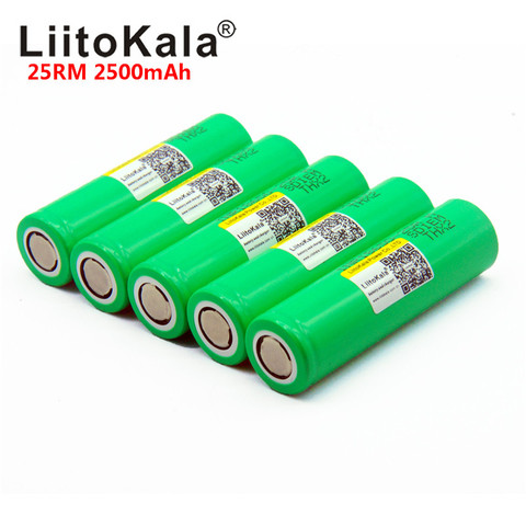 NEW LiitoKala 25RM 100% Original  18650 2500mah battery INR18650 25R  20A High power discharge Rechargeable battery ► Photo 1/6