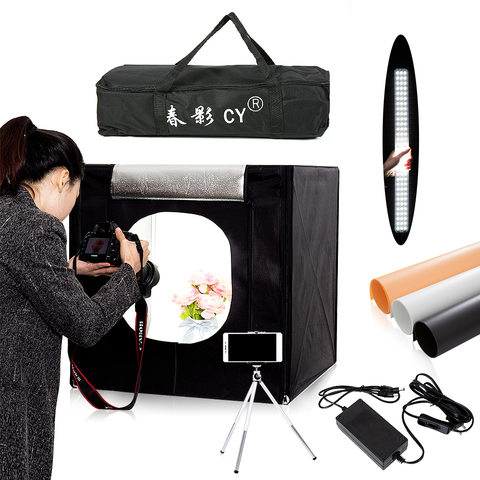 CY 60*60cm LED Photo Studio light tent Softbox Shooting Light Tent Soft Box + Portable Bag + AC Adapter for Jewelry Toys Shoting ► Photo 1/6