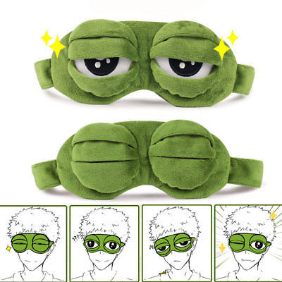 Hirigin 2017 Fashion Kawaii Travel Sleep Eye Mask 3D Sad Frog Padded Shade Cover Sleeping Closed/Open Eye Funny Mask Adult/Kids ► Photo 1/6